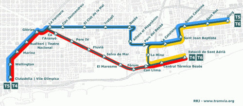 Lineas del TRAM