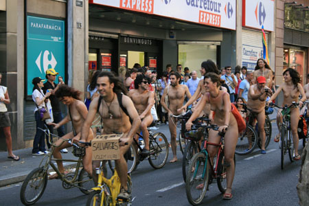 Nudismo en Ramblas